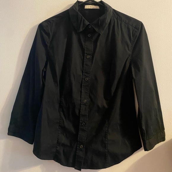 Prada Tops - PRADA VINTAGE Black Collared Button Down Fitted Long Sleeve Dresses Shirt